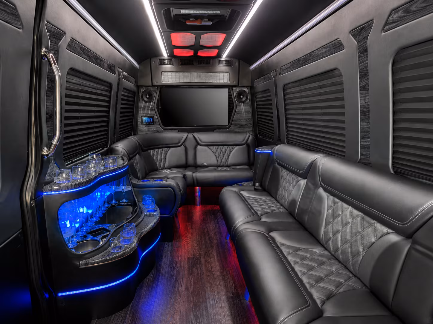 las cruces 15 passenger party bus inside