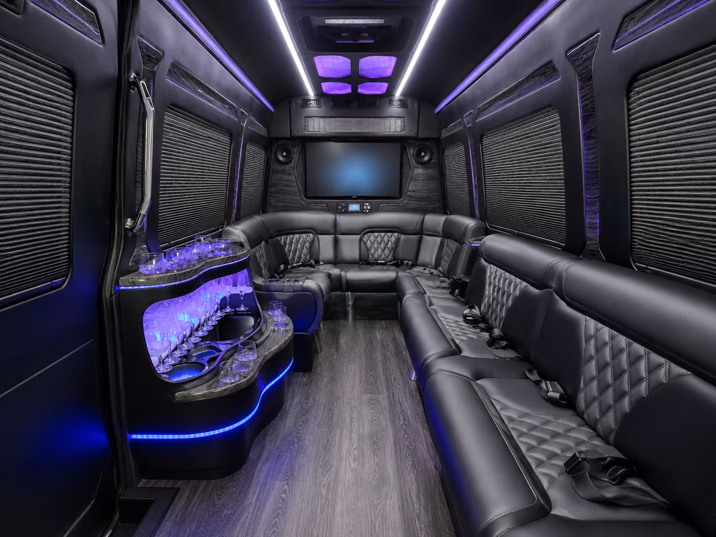 las cruces 50 passenger party bus inside